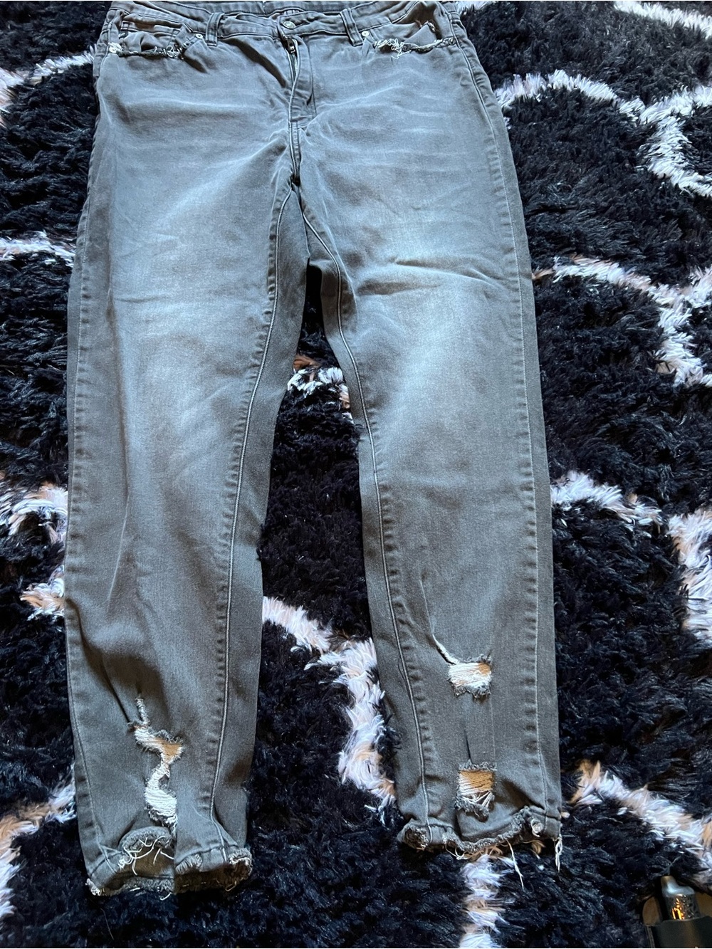 KanCan Distressed Charcoal Boyfriend Jeans